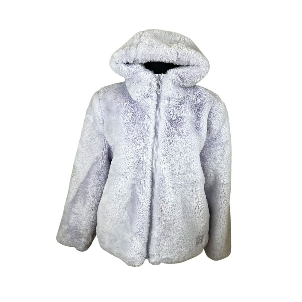 Under Armour Girls youth Xl lavender lilac cozy fleece fur zip up hoodie jacket